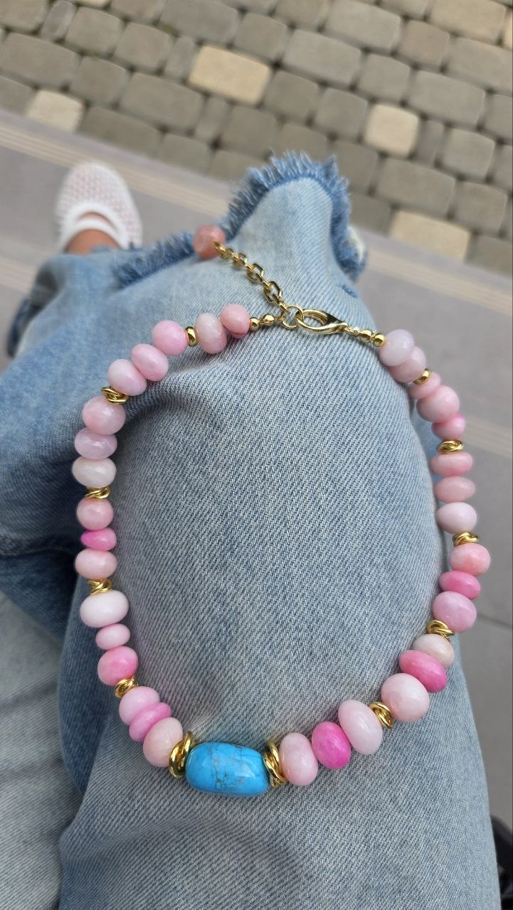 Нежное колье Stone's Secret с розовыми камнями